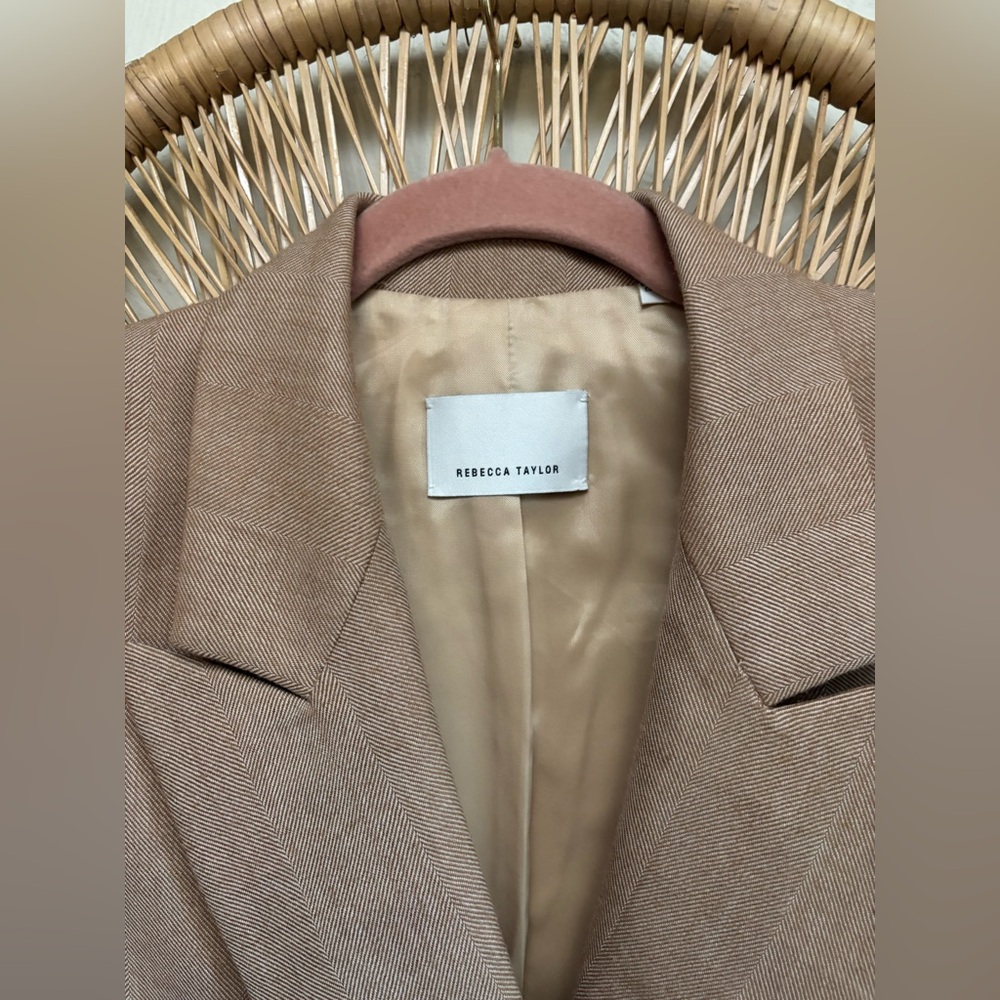 Rebecca Taylor Wool Herringbone Double Breast Blazer - Picture 8 of 8